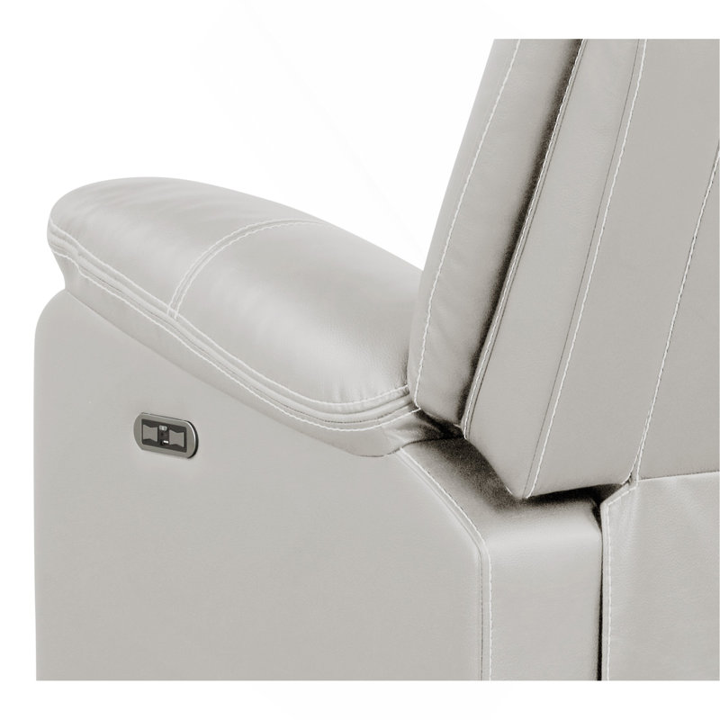 Challenger Modern Contemporary LED Power Recliner Chair Made With Wood And Metal Frame, Beige