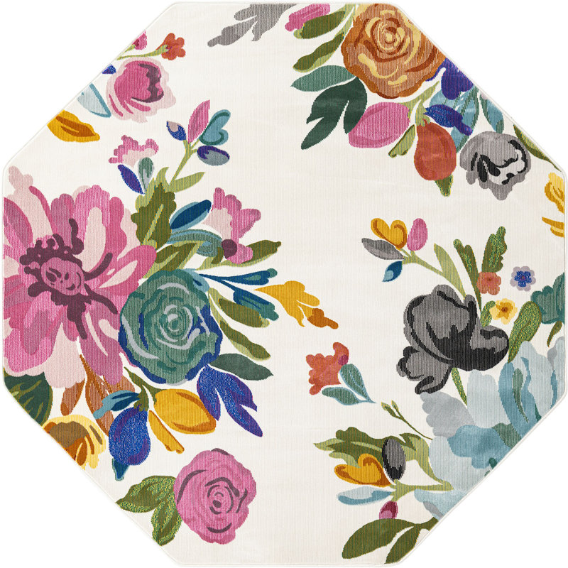 Floral Indoor Rug, Rectangle 5'3" x 7'10"