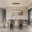 Modern Rectangular Crystal 3-Light Pendant Chandelier 