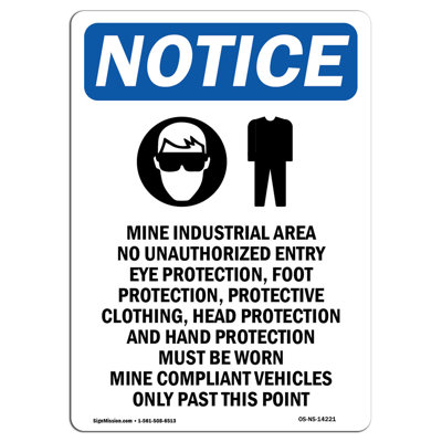 Signe de zone industrielle minière avec symbole