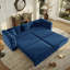 Canapé-lit escamotable 3 en 1 avec design capitonné en velours