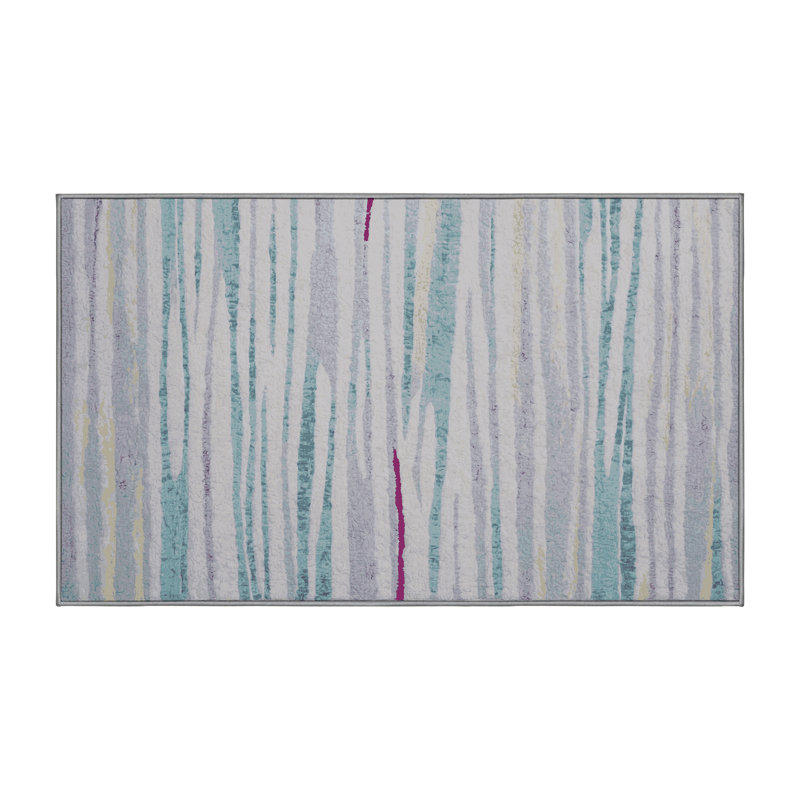 Machine Washable Gray Area Rug, Runner 2' x 5'