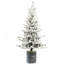 Arbre de Noël 4,5 pi avec base en pot, 150 lumières DEL blanc chaud, 720 pointes, branches en PVC PE avec 19 pommes de pin idéales pour les petits espaces et la décoration intérieure