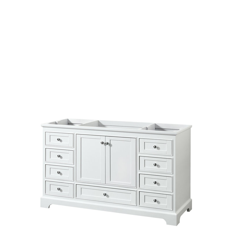 Deborah 60'' White Marble Top Single Bathroom Vanity with Mirror