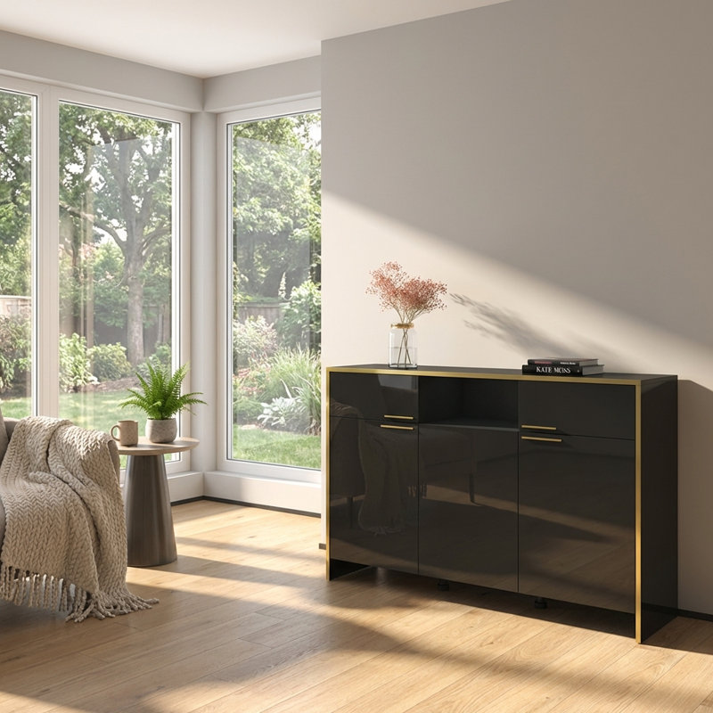 Buffet noir Glam 57,3 po, Noir