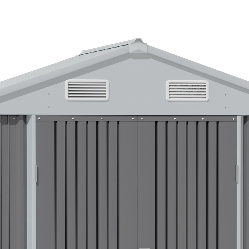 6 ft. W x 8 ft. D Pent Metal Garage Shed