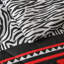 Ensemble de courtepointe bohémien à motif zébré et tribal 2 pièces (taille simple) - Literie rouge vif / noir / blanc avec taie décorative