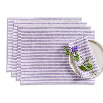 Amalfi Stripe - 100% Pure Linen Placemats