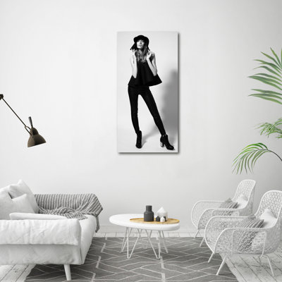 Woman In Black - Wrapped Canvas Print