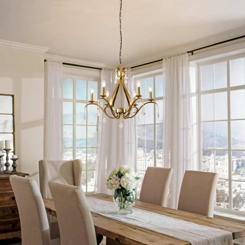 Jahlen 6 - Light Iron Dimmable Chandelier, Golden