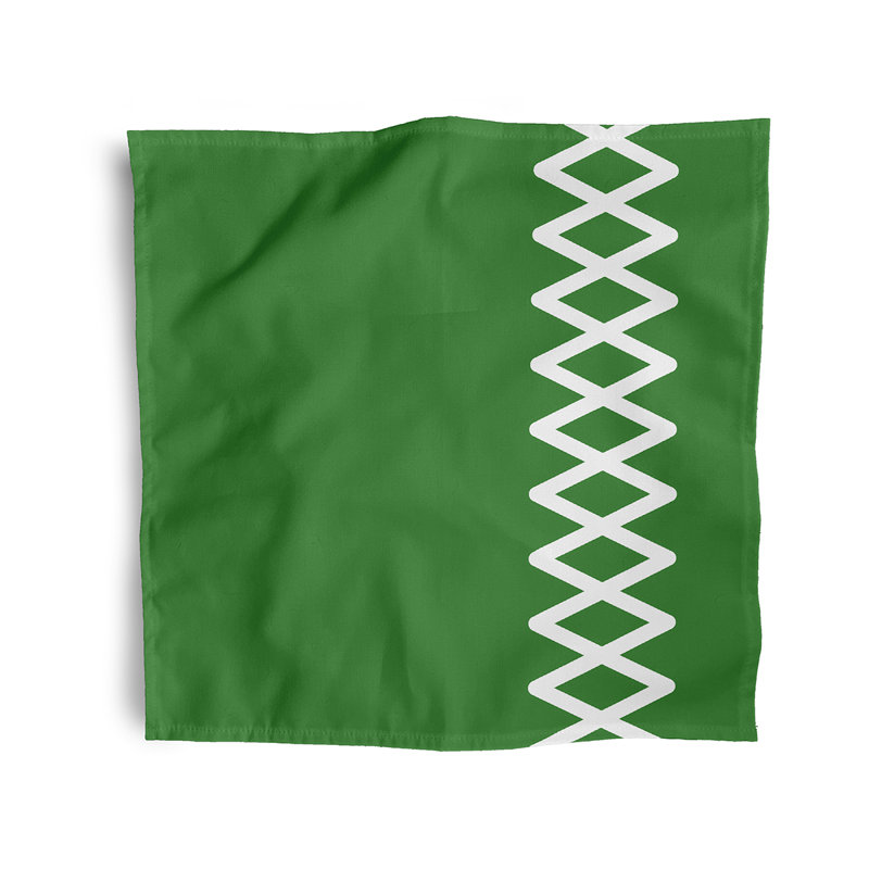 Lathaniel Polyester Geometric Square Napkin, Green