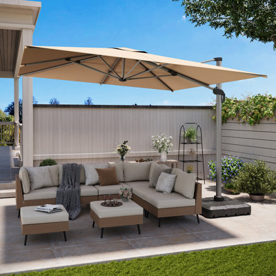 Gentle Chic 132" Patio 11FT Outdoor Cantilever Umbrella