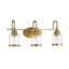 Éclairage pour meuble-lavabo contemporain en or brossé Twilight Three Lights l 22 po x H 10 po x E 7,48 po avec verre transparent