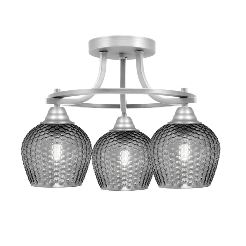 Verre fumée 6 po Amancio, Nickel brossé, Noir
