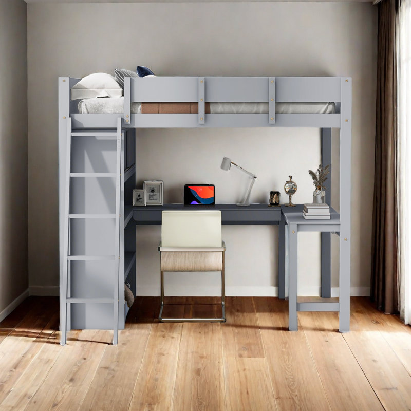 Lit mezzanine double Jolleen Kids, Blanc