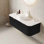 Meuble-lavabo 48 po avec lavabo, meuble de rangement mural à bords arrondis avec 2 tiroirs, lavabo rond en céramique blanc, sans robinet, pré-assemblé