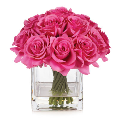 Silk Rose Arrangement in Vase