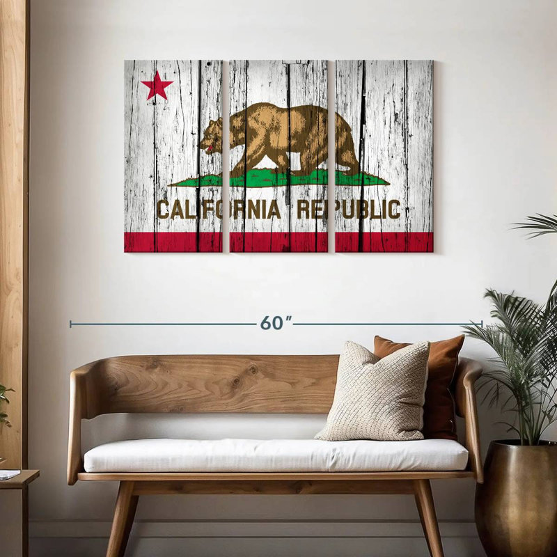 Borges, République de Californie, H 28 po x l 45 po