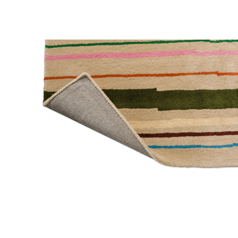Hand Tufted Wool Striped Area Rug, Rectangle 4'7" x 6'7"