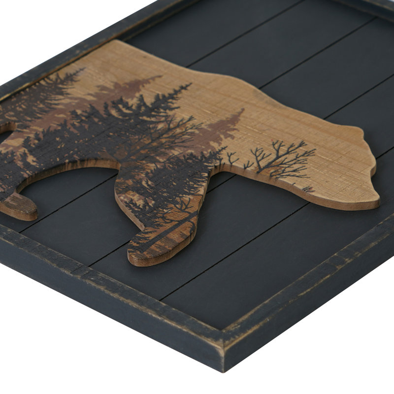 Décoration murale grizzly rustique