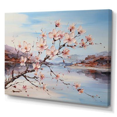 Cornouiller en fleurs sur la plage sur toile