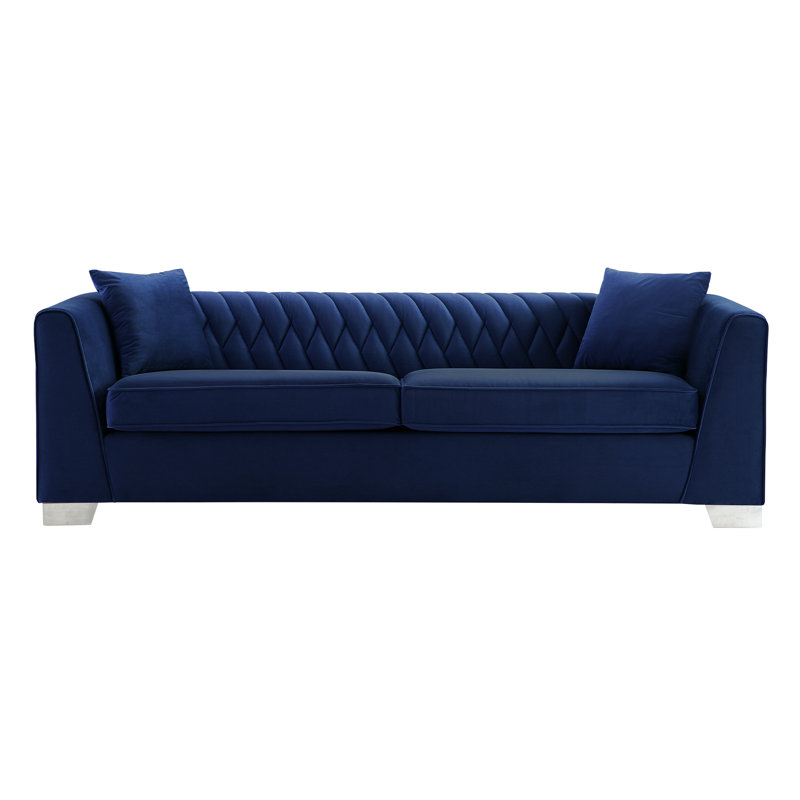 Gagnon 90.5'' Velvet Sofa, Blue