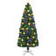 Arbre de Noël à fibre optique 7 pi avec grandes étoiles, arbre de Noël artificiel épinette vert avec support en métal, arbre de Noël pour décoration des Fêtes-1198737862
