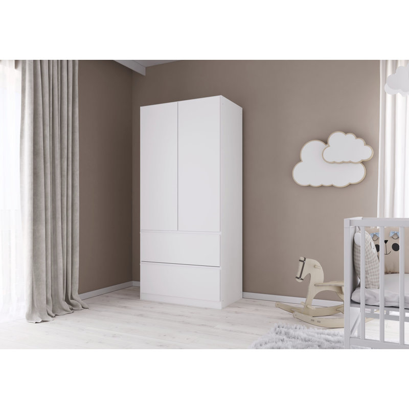 2 doors, 2 drawers, push-to-open