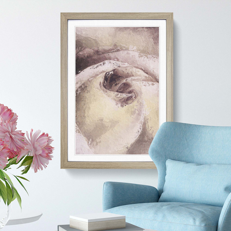 Pale Pink Rose - Framed Print, Oak Framed, 48cm H x 36cm W x 2cm D