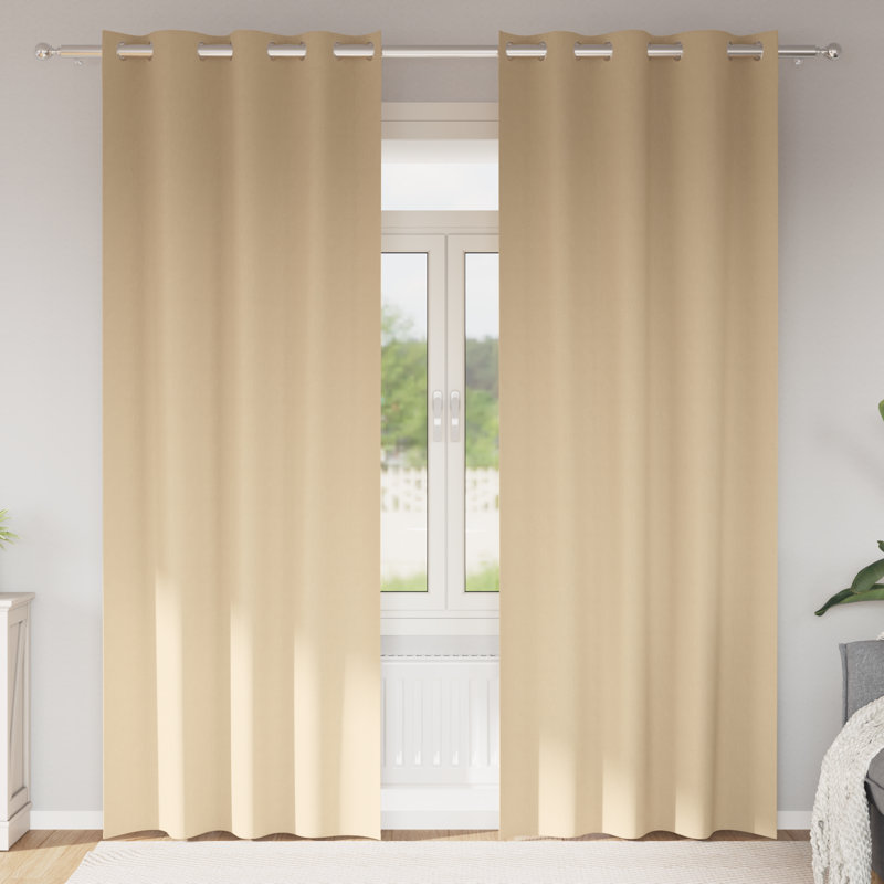 Tacorian Curtain Pair, Cream, 140cm Width x 245cm Drop