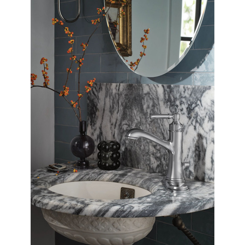 MOEN Dartmoor 1-Handle 1-Hole Bathroom Faucet with Drain Kit Included, Chrome