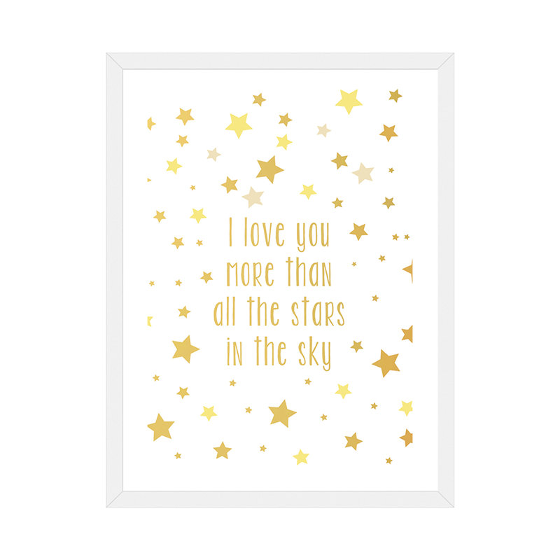Love You More Art, H 32 po x l 24 po x P 1 po, Papier avec cadre blanc