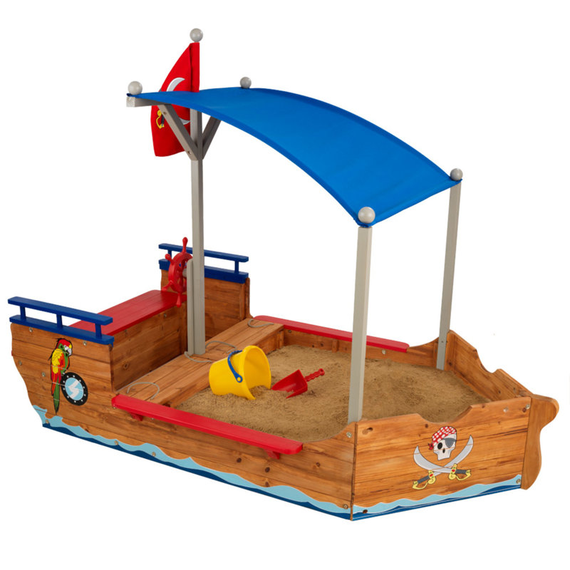 Boat-shaped sand box with Cover