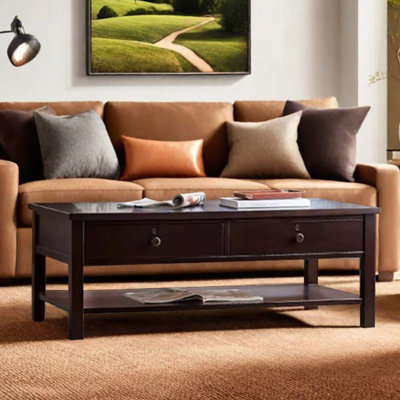 Table basse de style américain en bois massif rétro