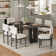 60 Inch Dining Table Set For 6 With Upholstered Chairs For Dining Room, Kitchen And Living Room Gray