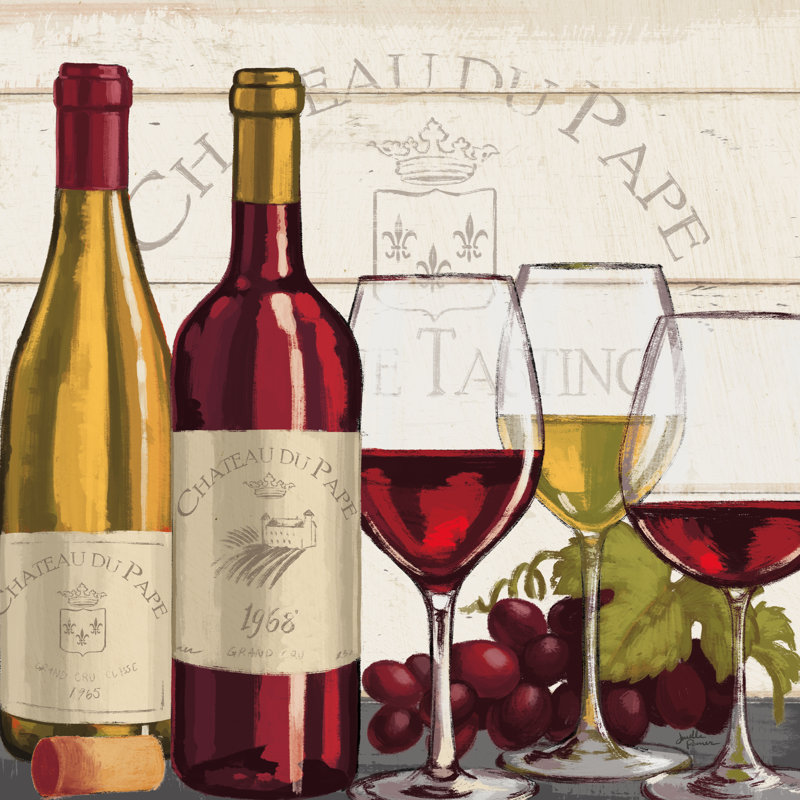 Wine Tasting II by Janelle Penner - Wrapped Canvas Print, 30cm H x 30cm W