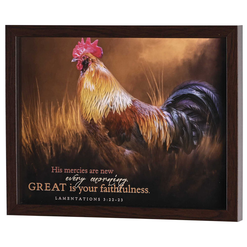 Framed Wall Art Rooster Mercies 14x11