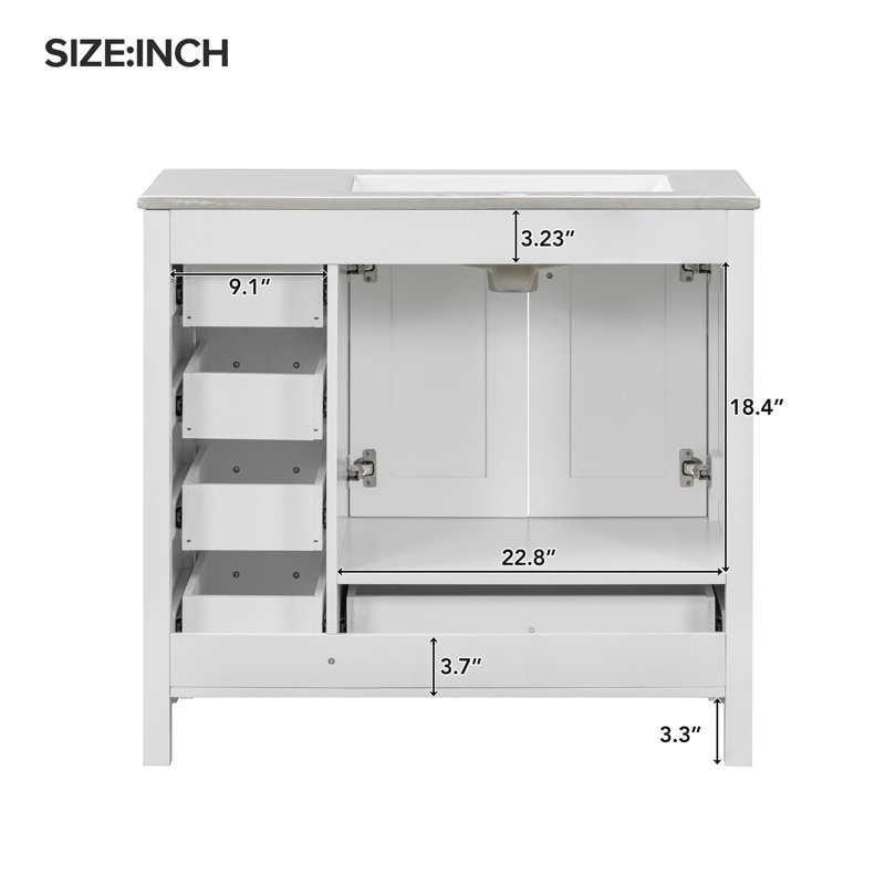 36'' Single Bathroom Vanity Base Only