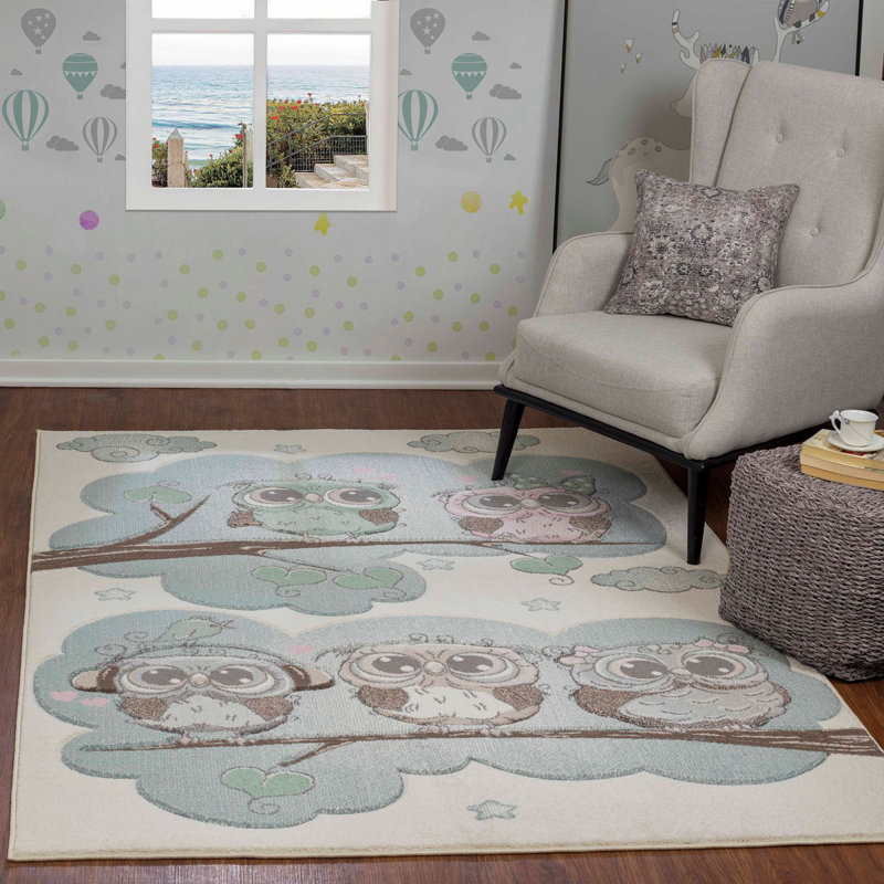 Beige Modern Rug, Animal Pictorial Easy to Clean Rug For Living Room, Dining Room, Bedroom, Rectangle 80 x 150 cm