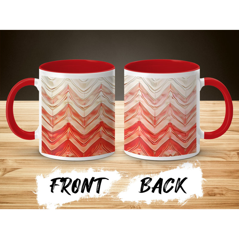 Chevron 11oz Accent Coffee Mug, Red