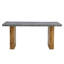 Grande table rectangulaire moderne avec plateau à motif gris ciment et grands pieds en panneau de fibres à densité moyenne