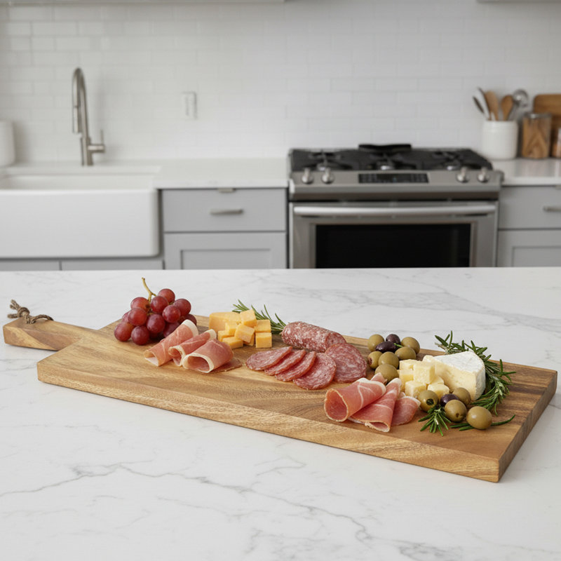 Millwood Pines Moey Wood Charcuterie Board, 1"H x 5" W x 29"L