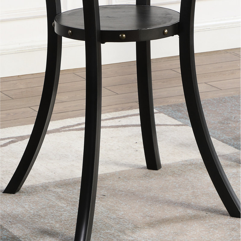 Ensemble de salle à manger en bois, 3 pièces, avec table ronde de 91 cm et 2 chaises de bar en tissu beige, tabourets de bar, structure en métal