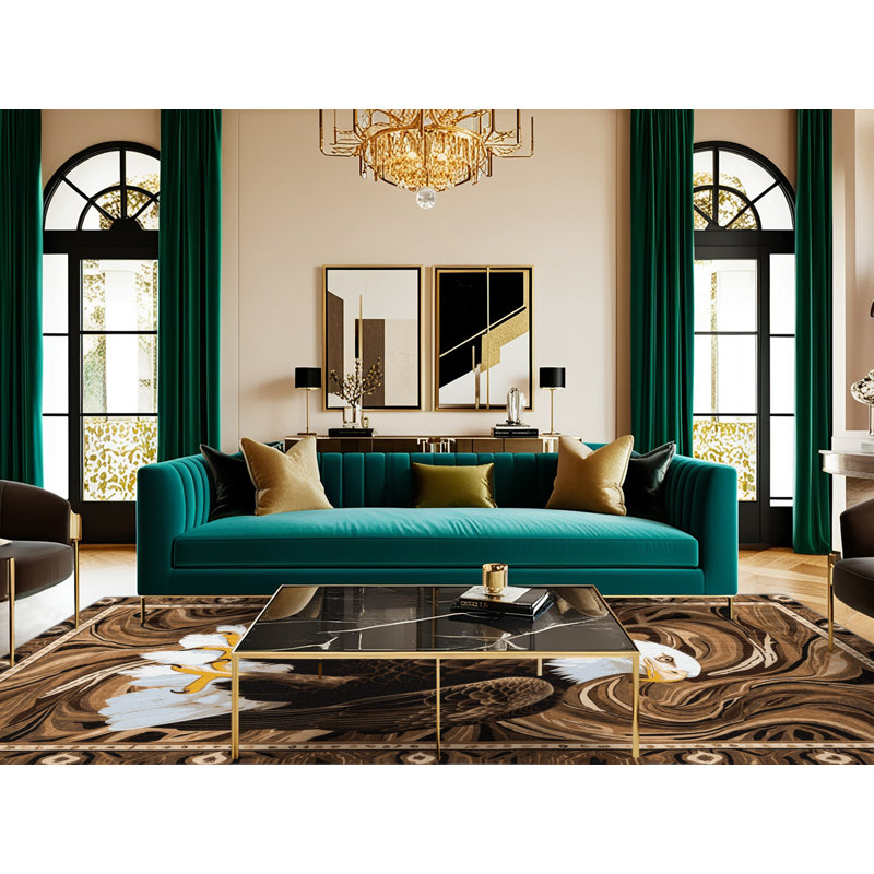 Washable Bald Eagle Birds Area Rug, Round 8'