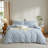 LIFETOWN Striped Duvet Cover Set 100% Washed Cotton Material Soft Linen Feel 3 Pieces Bedding Set-121598531-121598535