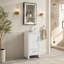 Meuble de salle de bain autoportant, 45,7 cm (18 pouces), blanc avec dessus en céramique, entièrement assemblé