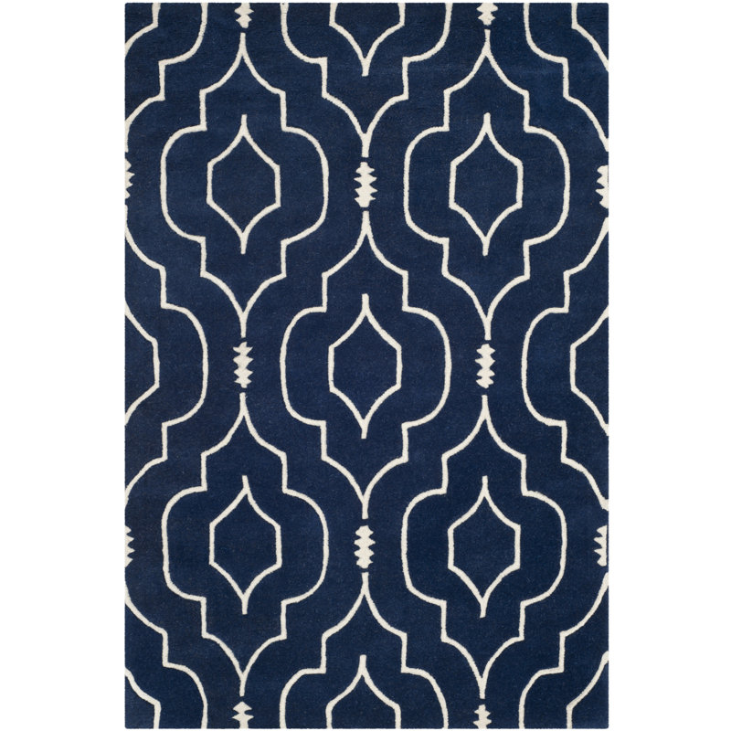 Annabelle Geometric Wool Area Rug, Rectangle 91 x 152cm