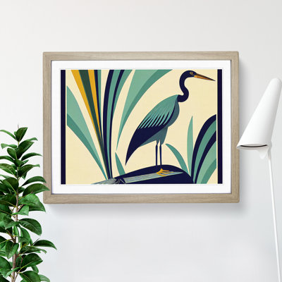 Heron Bird Abstract - Single Picture Frame Print