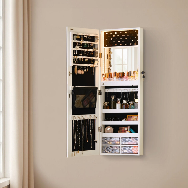 Miroir pleine grandeur avec rangement, Noir