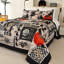 3 Piece Halloween Quilt Set Bedspread Set, Halloween Themed Reversible Bedding Set-1658014137